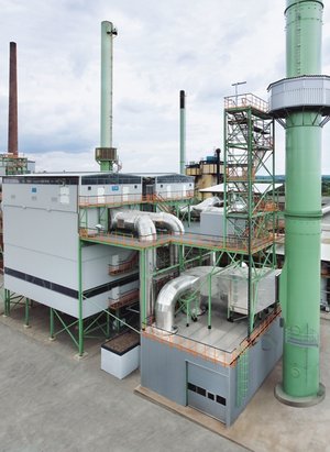 Filteranlage für die Absaugung eines Anodenofens und der Nebenhauben 