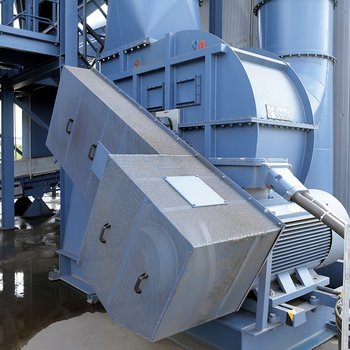 Bis 3 bar druckstoßfester Großventilator für Shredderanlagen 