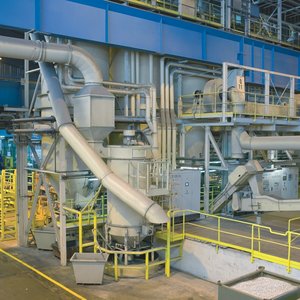 Entstaubung einer Transportanlage für Aluminiumspäne 