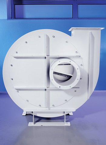 Zerreißventilator mit auswechselbaren Sägeleisten auf den Laufradschaufeln auf den Laufradschaufeln 
