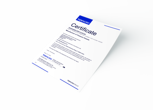 [Translate to Russisch:] Certificate AD 2000-Merkblatt HP0 – Manufacturer of Pressure Vessels