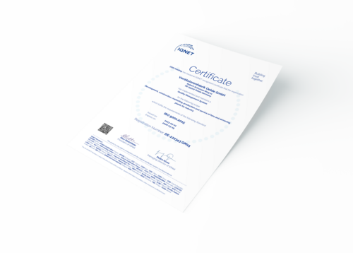 [Translate to Russisch:] Certificate IQNet DIN EN ISO 9001 : 2015 – Quality Management System