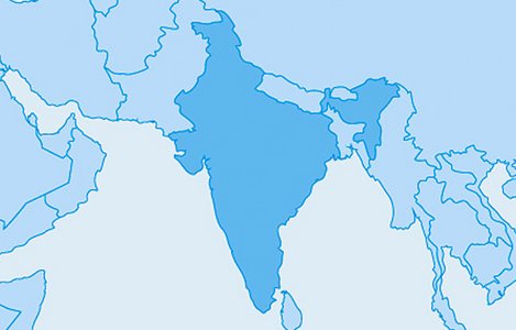 Symbolbild Weltkartenausschnitt Indien