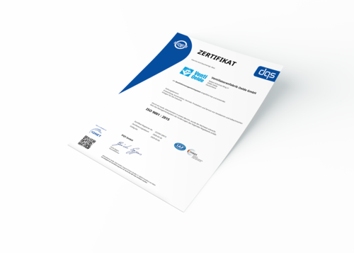 Zertifikat DIN EN ISO 9001 : 2015 – Qualitätsmanagementsystem