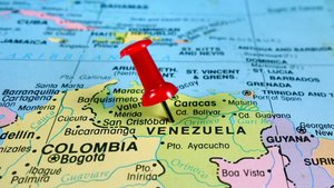Map of Venezuela with a pin Map of Venezuela with a pin